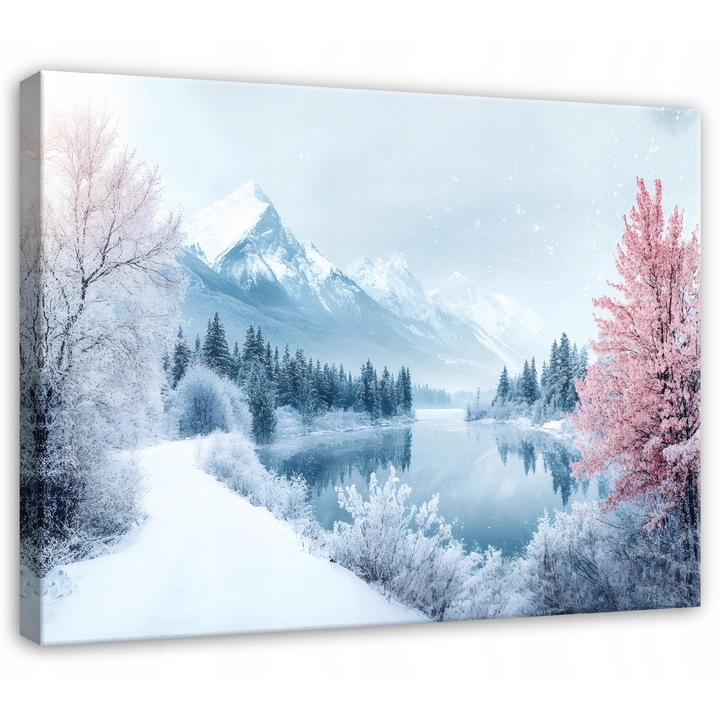 Tablou Canvas, Peisaj, 100x70 cm, Munti, Ierni, Decorative, Living, Bucatarie, Picturi Pentru Perete, PP16146O1