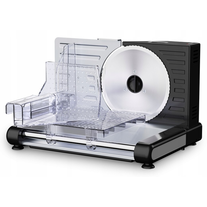WEBBER INOX 160W elektromos szeletelő, 0-18mm vastagság, 180mm tárcsa, kompakt, fém