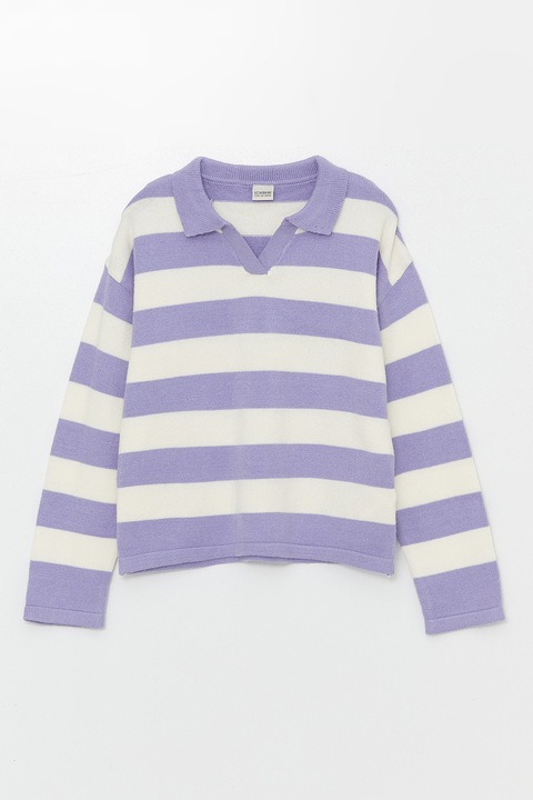 LC WAIKIKI, Pulover polo cu dungi, Violet