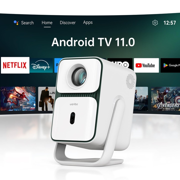 Проектор Wanbo T2 Ultra, 1080P FHD, Bluetooth, Wifi, за външна употреба