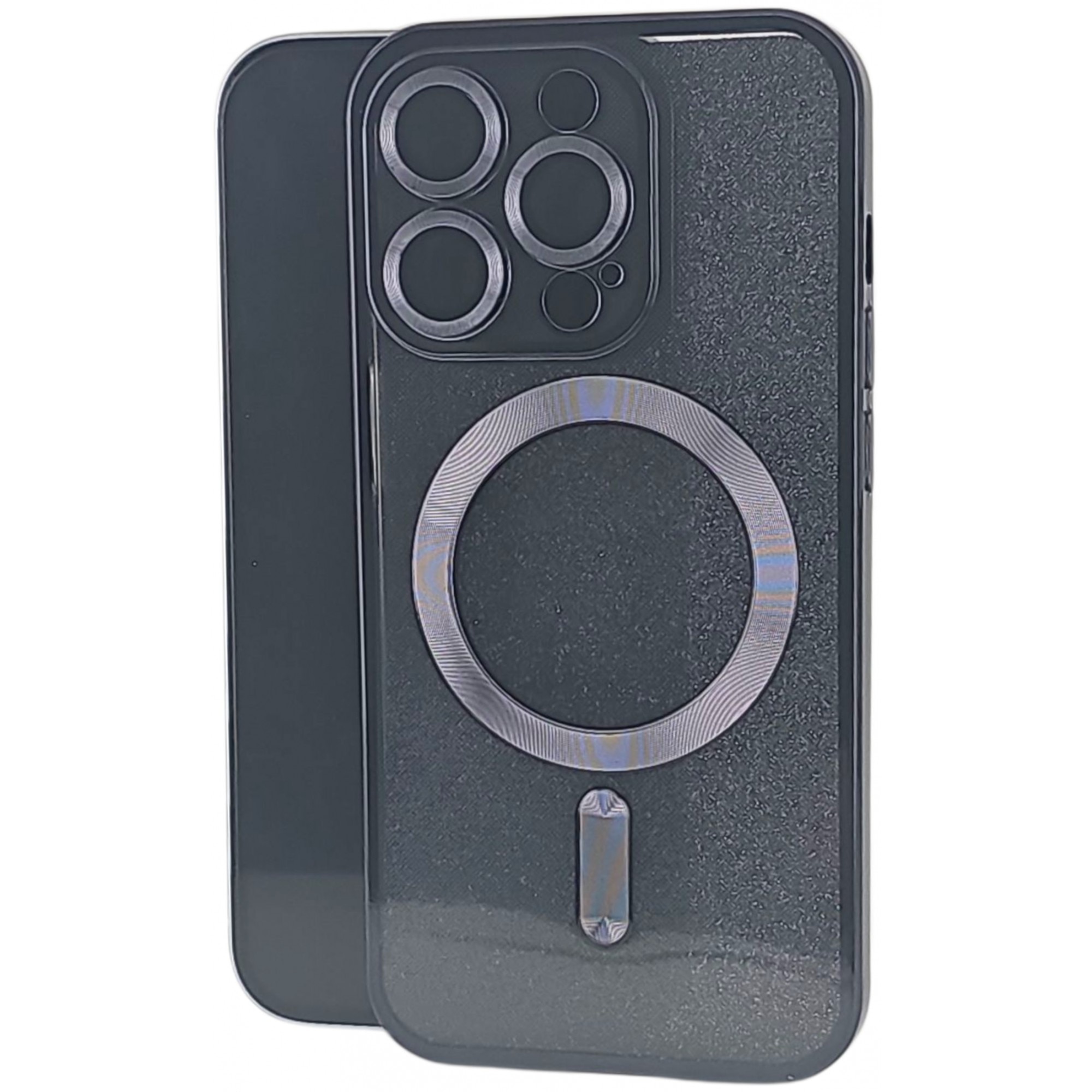 Husa de Protectie 2 in 1, Flippy, pentru Apple iPhone 15 Pro, Compatibila MagSafe, Magnetica, cu Protectie Lentila, din TPU, Negru