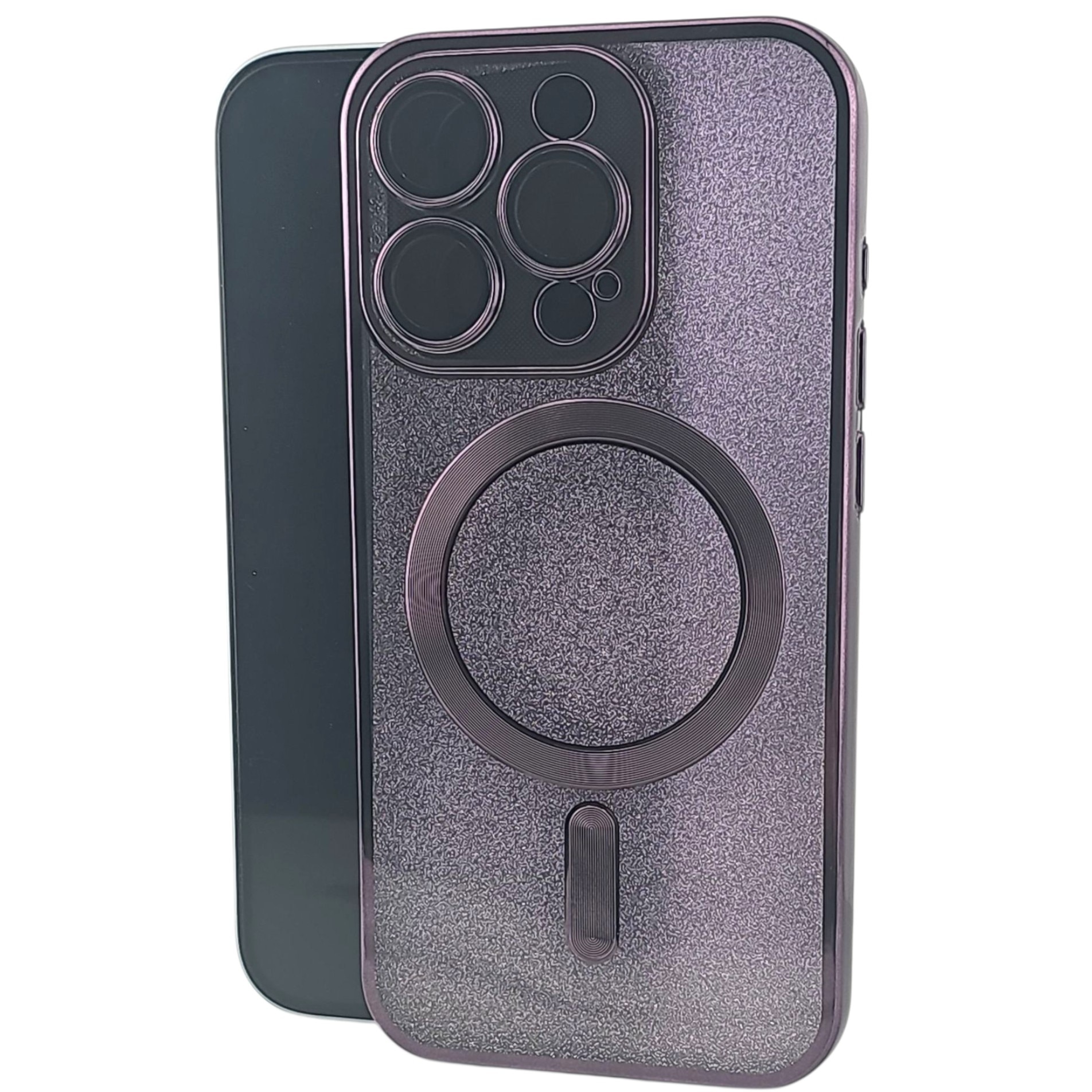 Husa de Protectie 2 in 1, Flippy, pentru Apple iPhone 15 Pro, Compatibila MagSafe, Magnetica, cu Protectie Lentila, din TPU, Mov