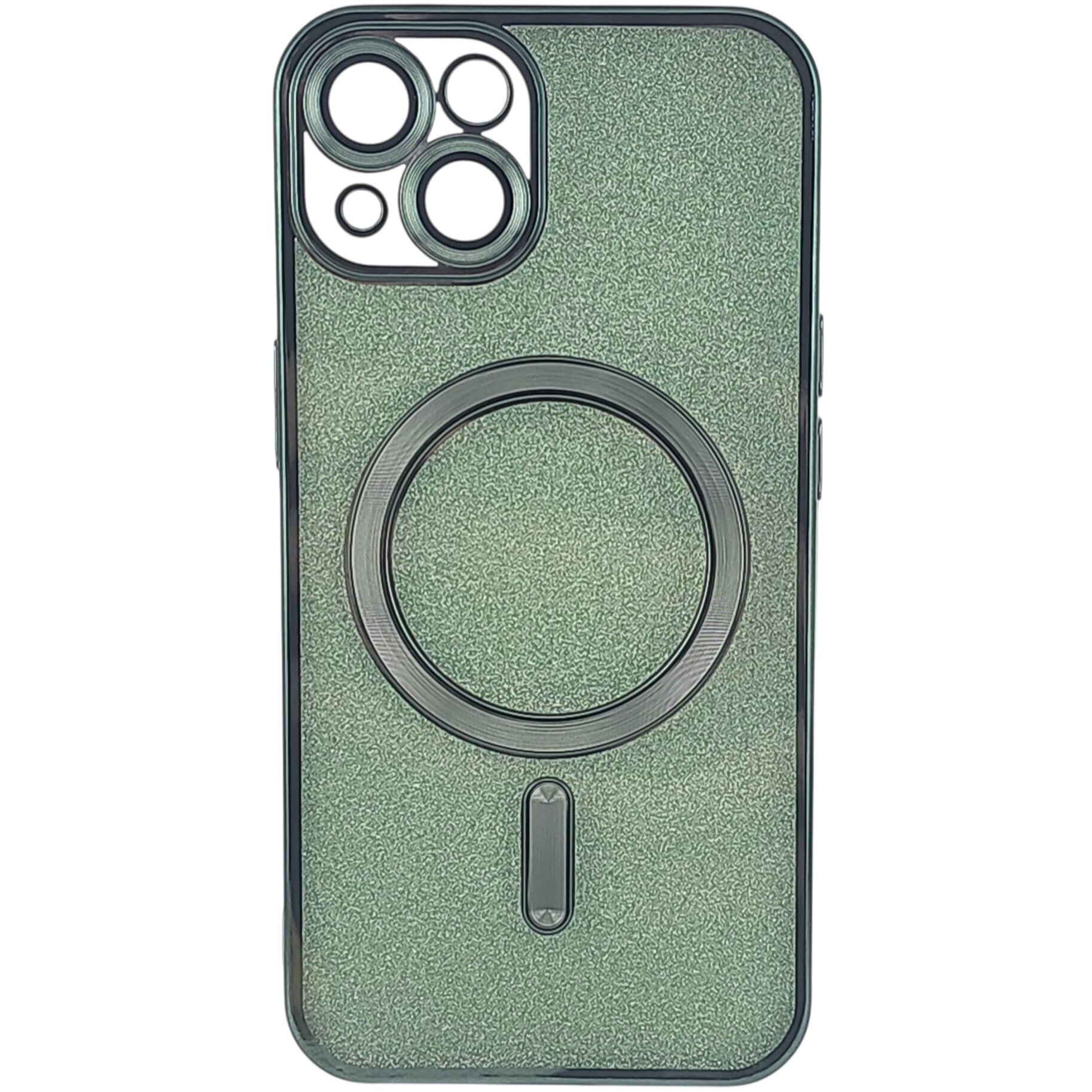 Husa de Protectie 2 in 1, Flippy, pentru Apple iPhone 15, Compatibila MagSafe, Magnetica, cu Protectie Lentila, din TPU, Verde