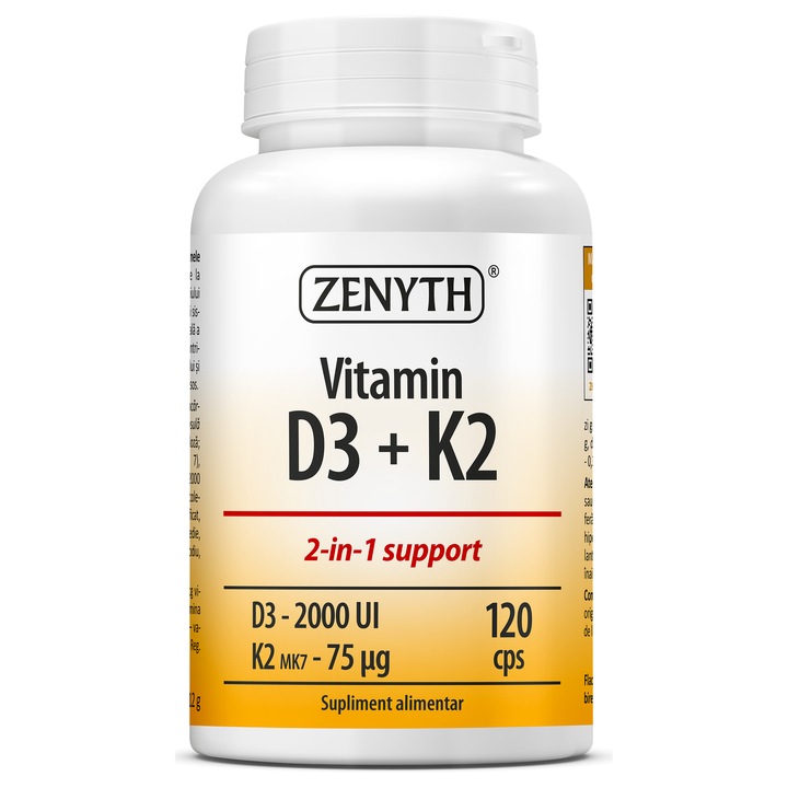 Vitamina D3+K2, Zenyth, 120 capsule