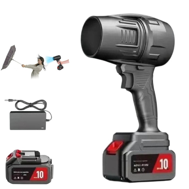 Suflanta Arvada AeroFlux, portabila, 40000 RPM, 2000kW, negru, cu 2 acumulatori lithium