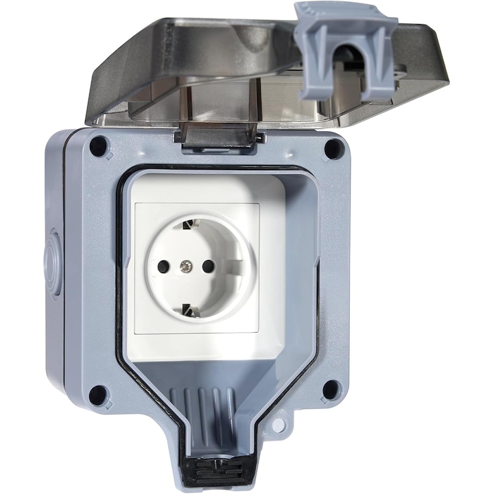 MWAOWM, Външен контакт IP66, 16A, със сгъваем капак, водоустойчив и прахоустойчив, повърхностен монтаж
