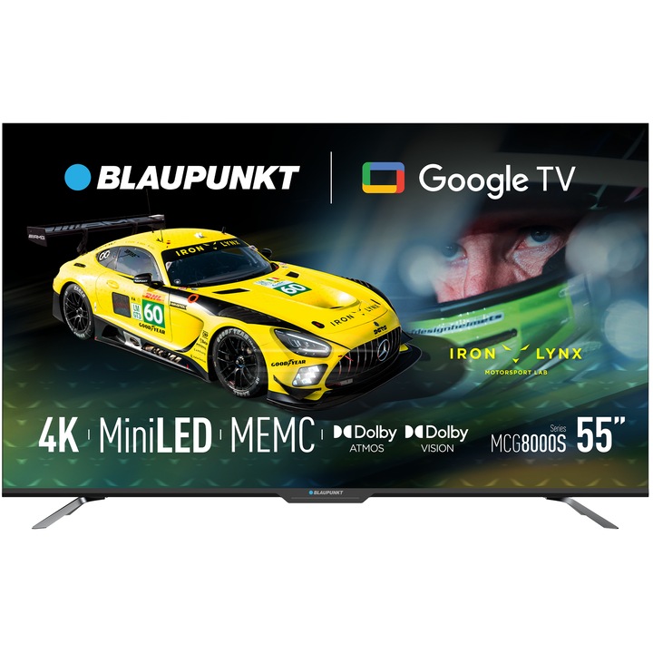 Televizor Blaupunkt MiniLed 55MCG8000S, 139 cm, Smart Google TV, 4K Ultra HD, Clasa G (Model 2025)