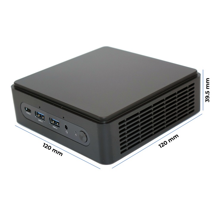 Мини компютър BLEU JOUR NUC, Intel® N150, 24x7 Работа, 8GB DDR4 RAM, 512 GB SSD M.2, BTv5.2, Wi-Fi6, Win 11 Pro, Поддръжка за 3 дисплея