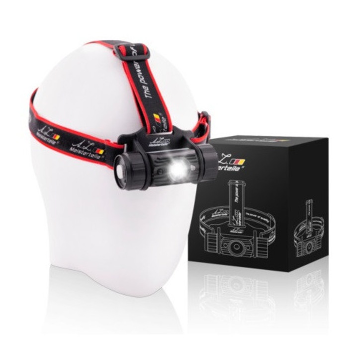 LED лампа A.Z. MEISTERTEILE, черна, алуминий, 300 лумена, 2000 mAh