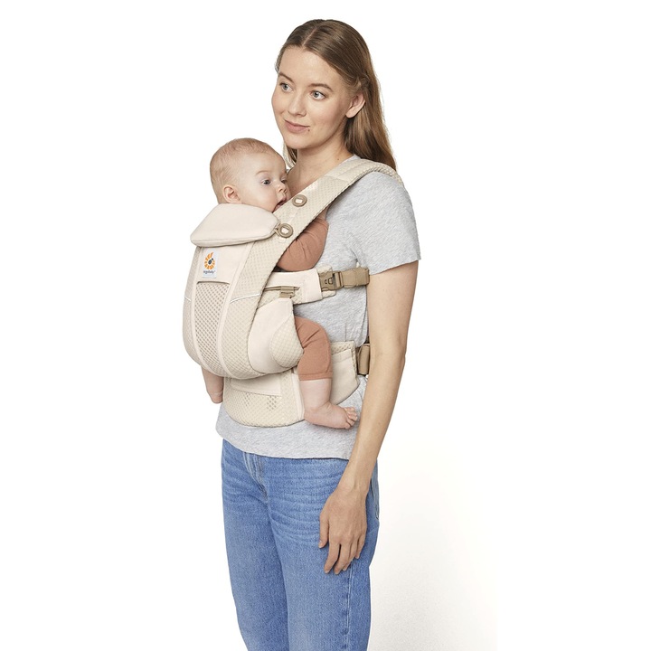 Marsupiu Ergobaby Omni Breeze, 4 poziții, bej, 0-20 kg