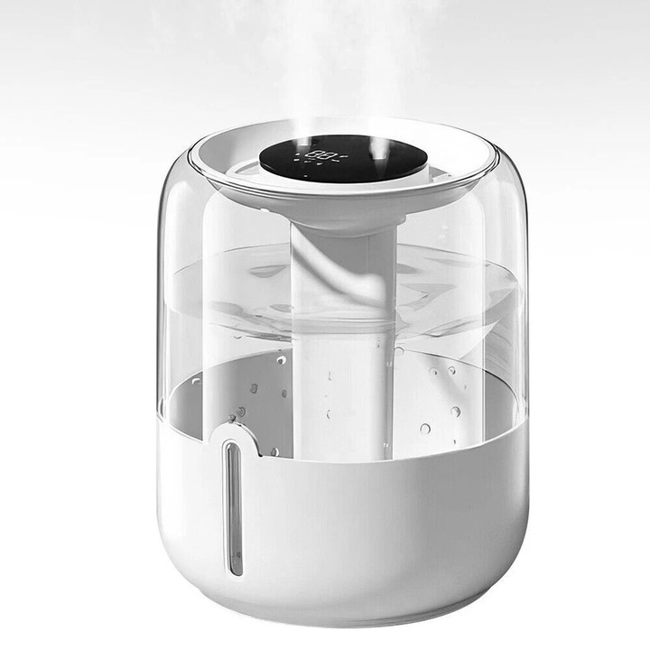 Umidificator 6.8L, 3 moduri de pulverizare, alb, pentru utilizare interioara