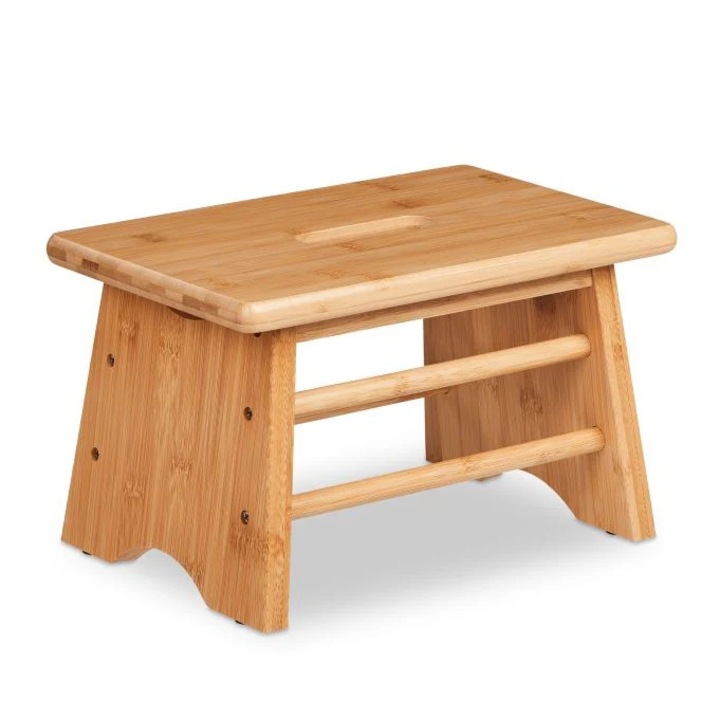 B2X bambusz zsámoly fogantyúval, 39x23x6,5cm, natúr színű