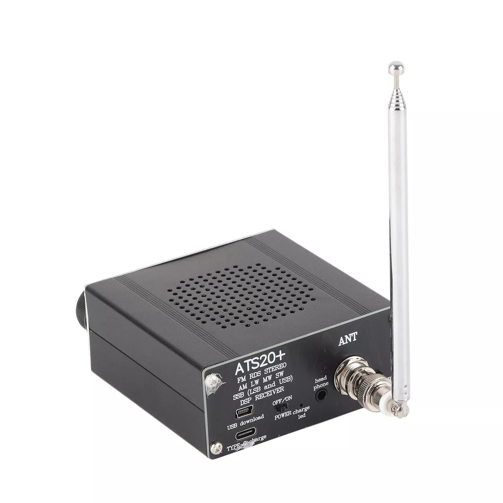 Receptor radio cu banda completa, antena, 3.5mm, USB, dimensiuni