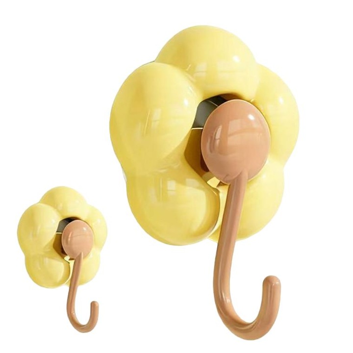 Agatatori cu ventuza, galben, set 2 bucati, 95x68x45mm