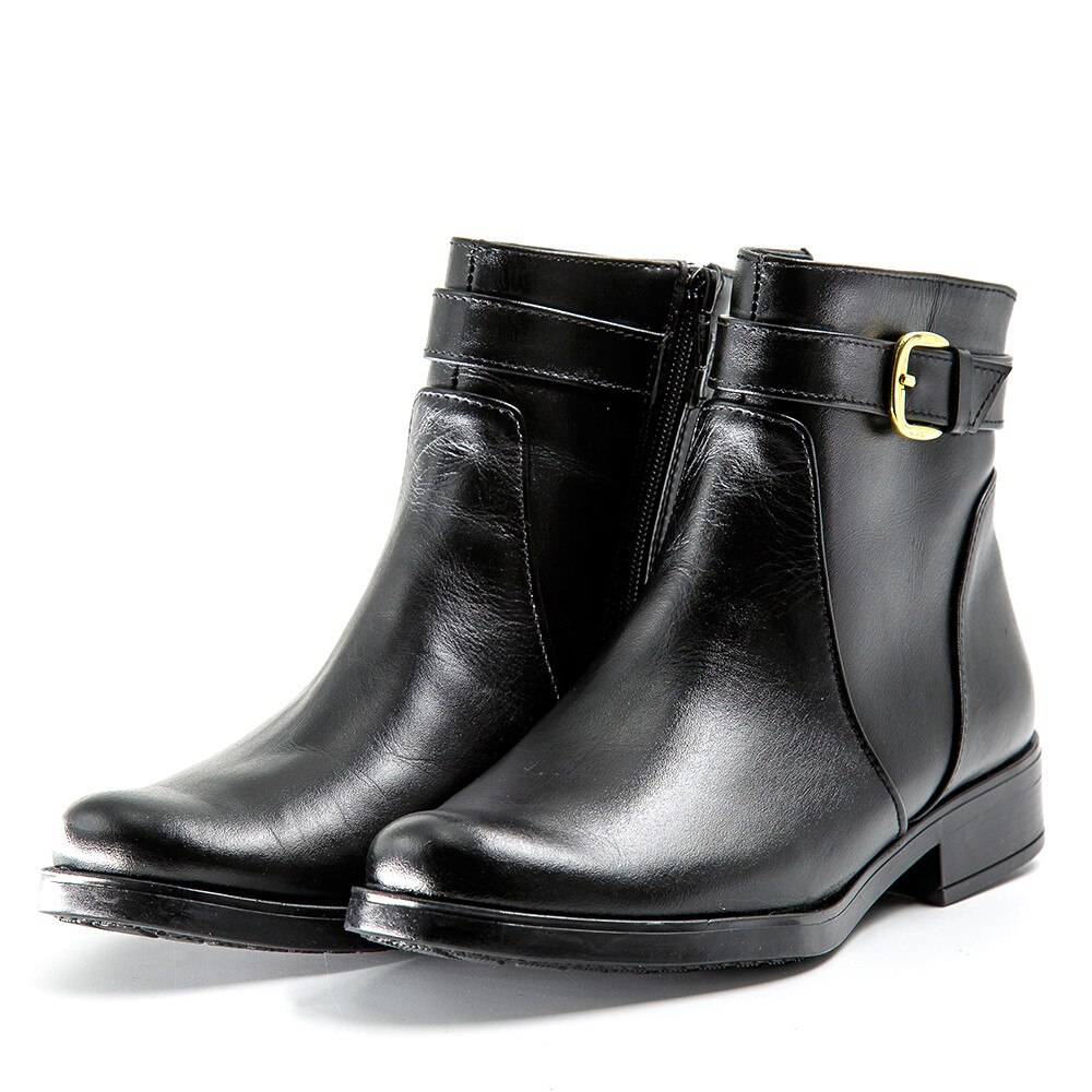 Ghete dama, TUNGUS, negre, piele naturala