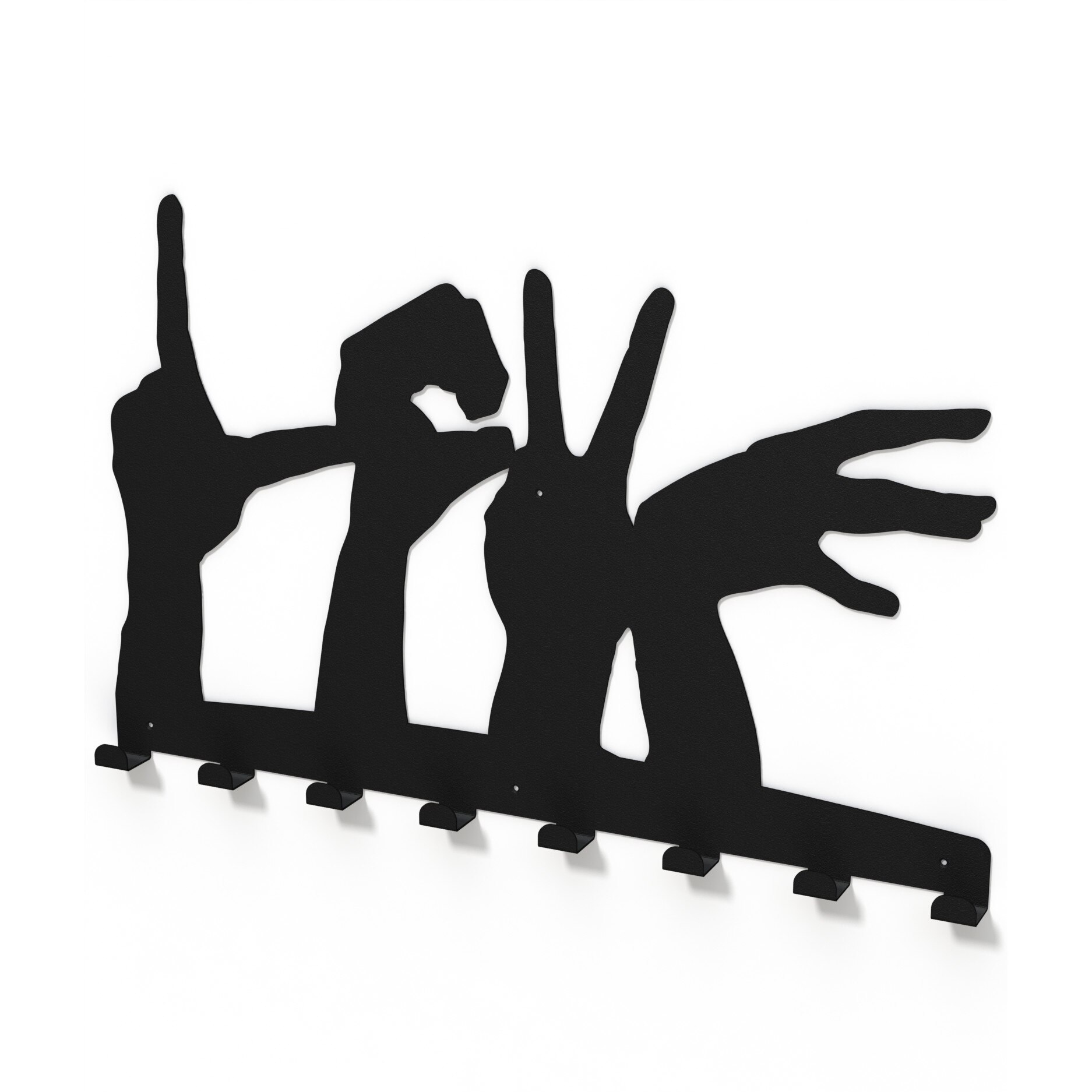 Cuier metalic LOVE -model 4104 Negru