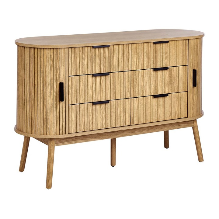 Hatfiókos világosbarna komód