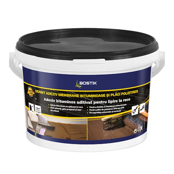 Adeziv bituminos Den Braven, negru, 3 kg, pentru membrane bituminoase si placi de polistiren