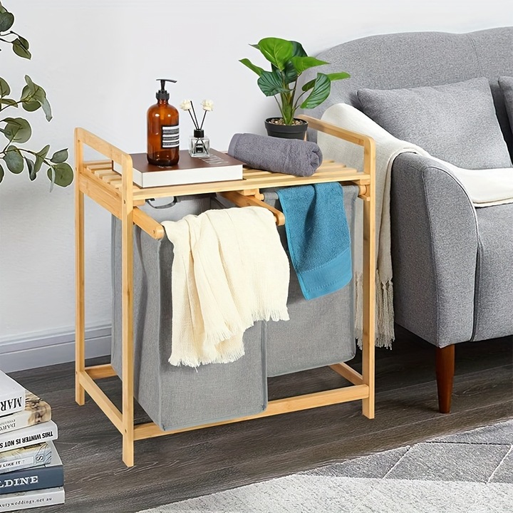 Cos de rufe NIKONIKO, dublu, din tesatura de bambus, 30x45cm