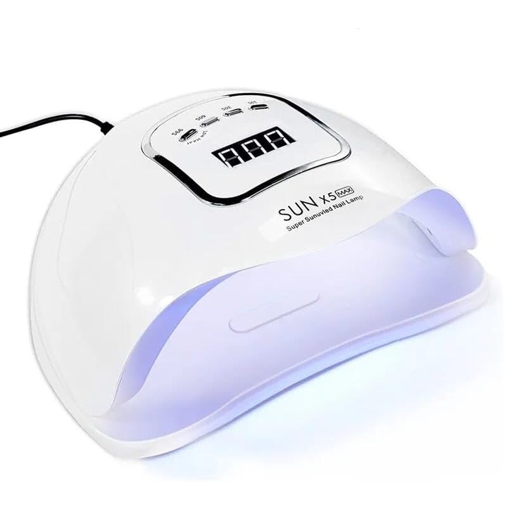 Lampa UV pentru unghii SUPER TRENDS, 4 setări, portabilă, alb, 120W, 22x20x9cm