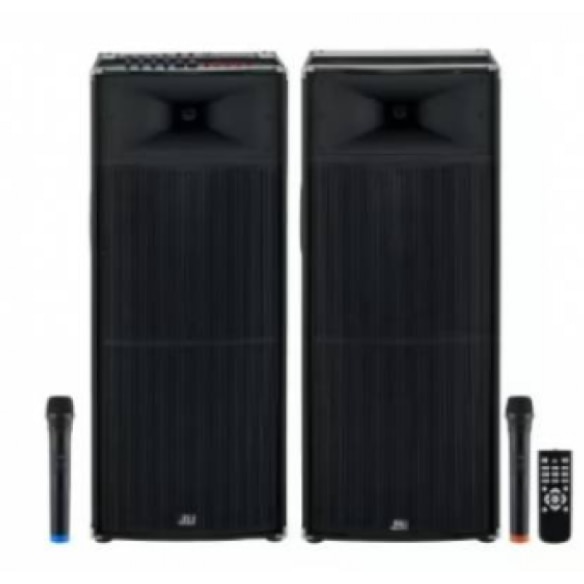 Set Boxe Active Profesionale JRH, Putere 2000 W, 5 Band Graphic Equalizer, Microfoane Wireless, Conectivitate Bluetooth