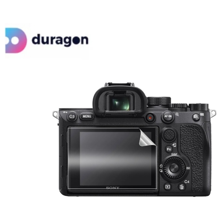 Folie Duragon, pentru Sony Alpha A7R IV A, protectie ecran, silicon antisoc, kit inclus