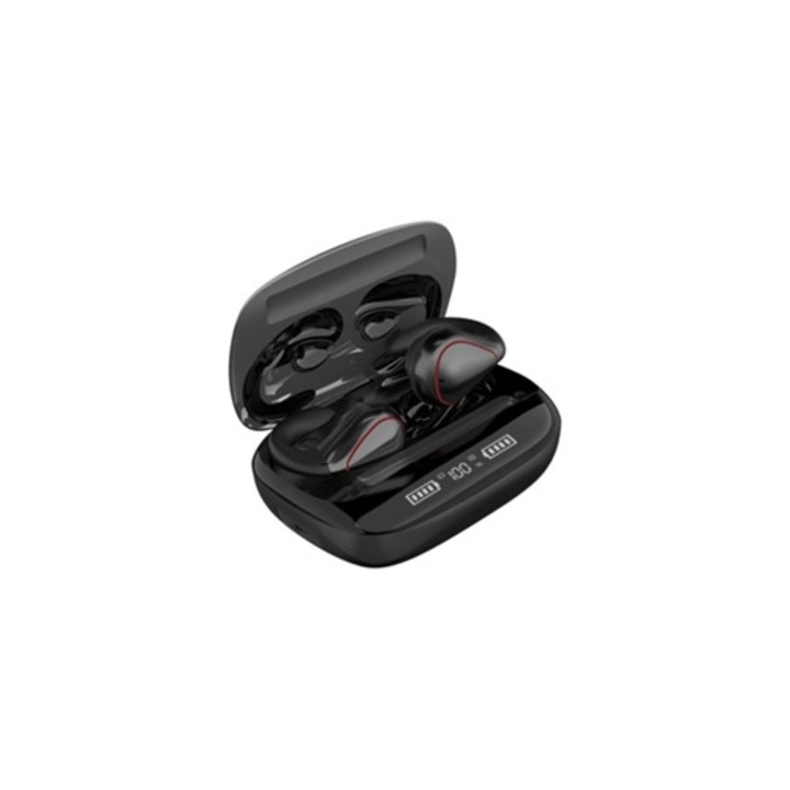 Vezeték nélküli fülhallgató, Bluetooth 5.0, IPX5 vízálló, fekete, SAISIYIKY