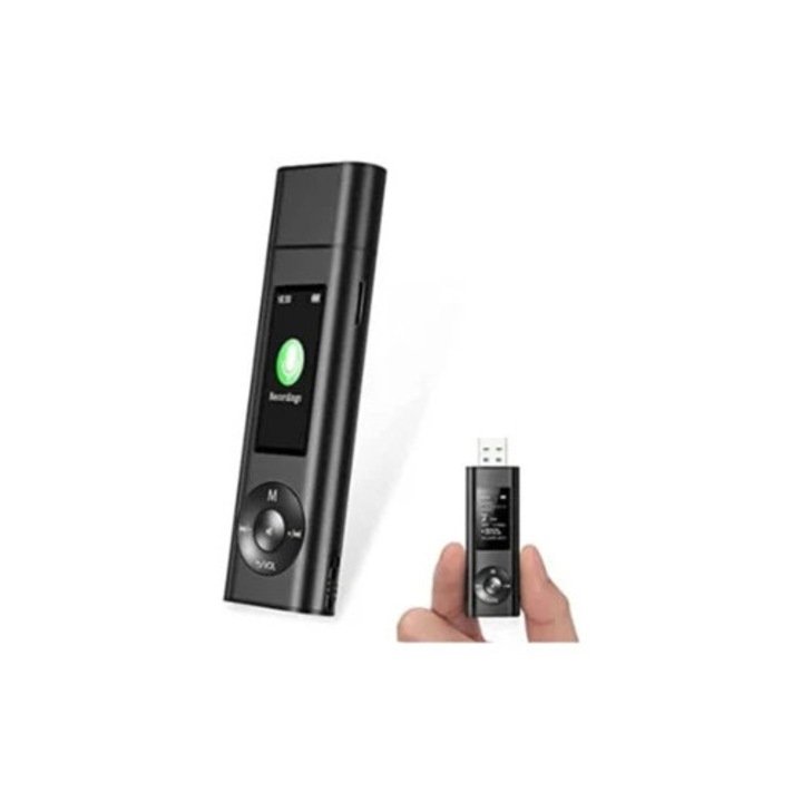 16GB digitális diktafon, hangvezérlés, LCD kijelző, USB, MP3, fekete, SAISIYIKY