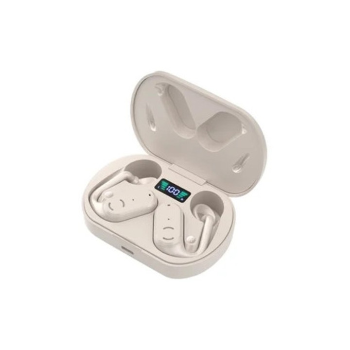 Vezeték nélküli fülhallgató, Saisiyiky, IPX7 vízálló, Bézs