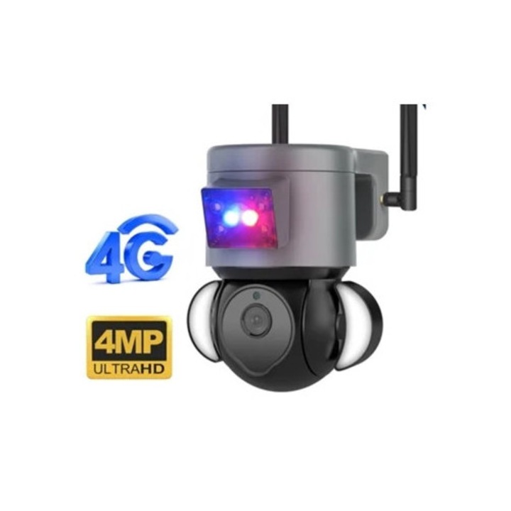 Camera de supraveghere, Saisiyiky ST 429 4MP 4G, audio bidirectional, viziune nocturna, negru