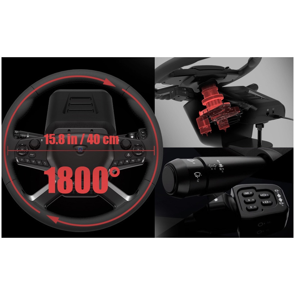 Volan Hori Force Feedback Truck Control System pentru PC - eMAG.ro