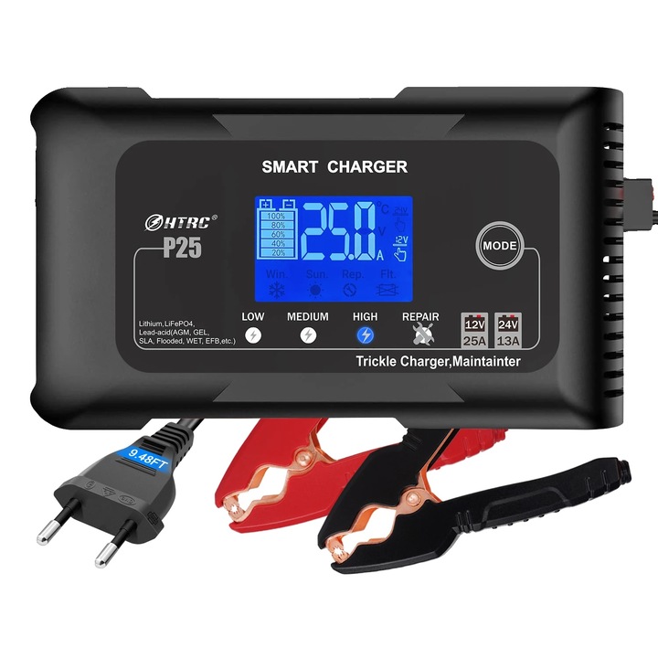 Redresor auto, 25A, compatibilitate versatila, priza EU