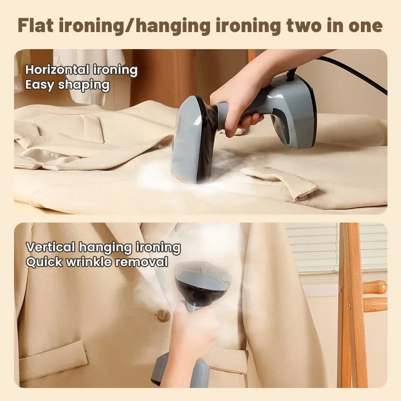 Aparat de calcat vertical portabil cu abur Ironing, putere 1500W, rezervor 150ml, Pliabil, Incalzire rapida, Potrivit pentru calatorii acasa, Albastru