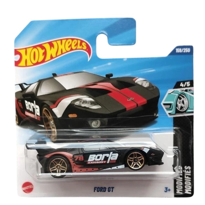 Masinuta Metalica Hot Wheels Ford GT Borja Negru 2025 1:64