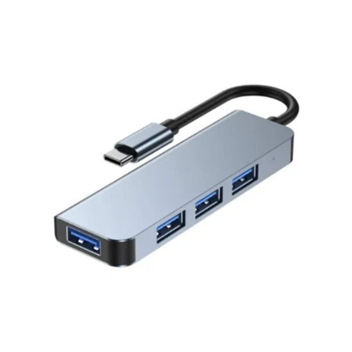 Hub USB C, 4 porturi USB C (1 USB 3.0, 3 USB 2.0), baza de expansiune portabila