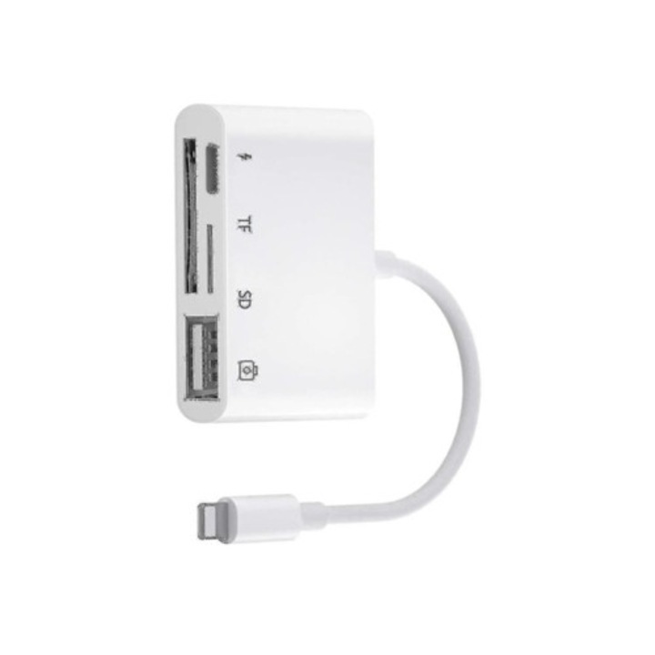 Четец за карти 4-в-1, адаптер за камера, USB OTG, многоцветен