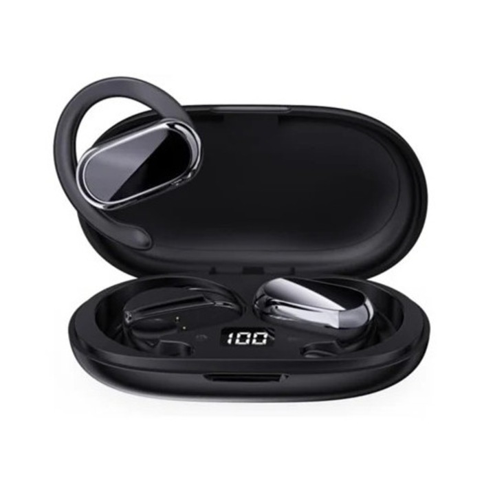 Vezeték nélküli fejhallgató, Saisiyiky, 360°-os panorámás hangzás, vízálló, fekete