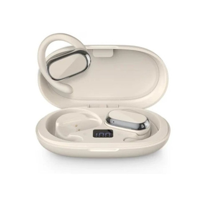 Vezeték nélküli fülhallgató, 360 fokos panoráma hangzás, vízálló, fehér