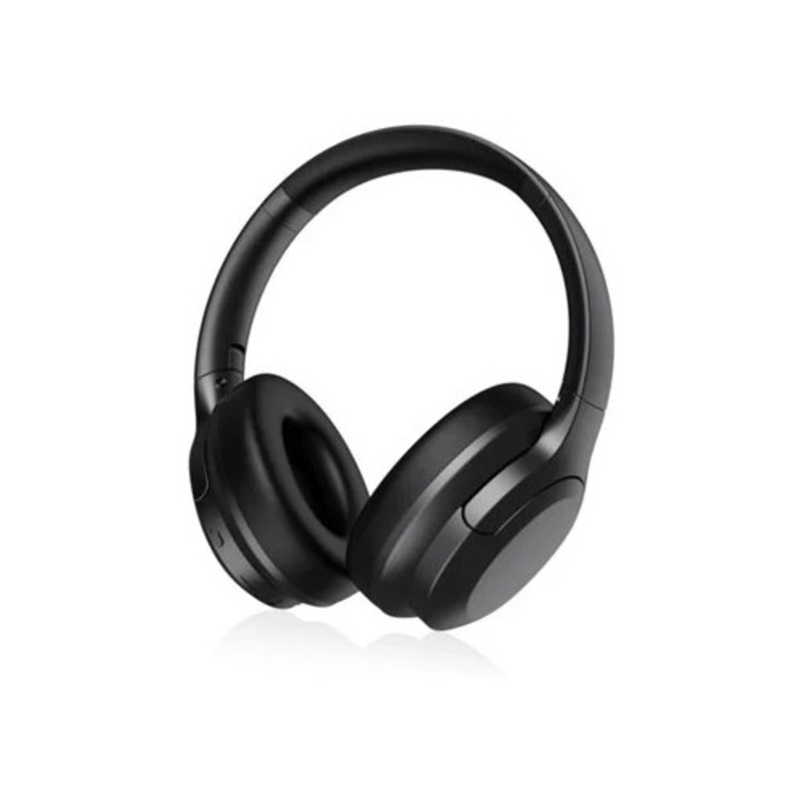 Vezeték nélküli fejhallgató, Bluetooth 5.3, mikrofonnal, aktív zajszűréssel, összecsukható, fekete