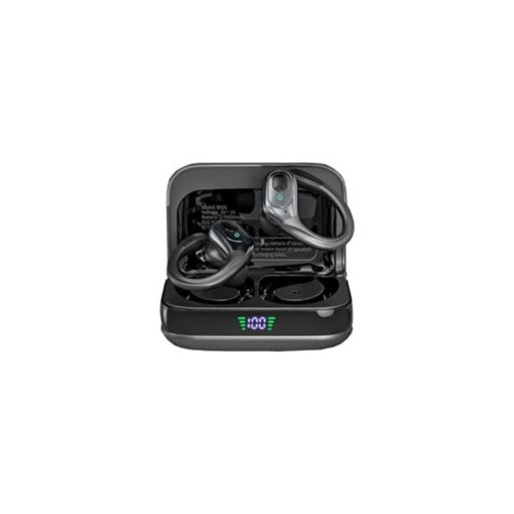 Casti Wireless Saisiyiky BX31, Bluetooth 5.3, 75 ore redare, impermeabile IPX7, negre