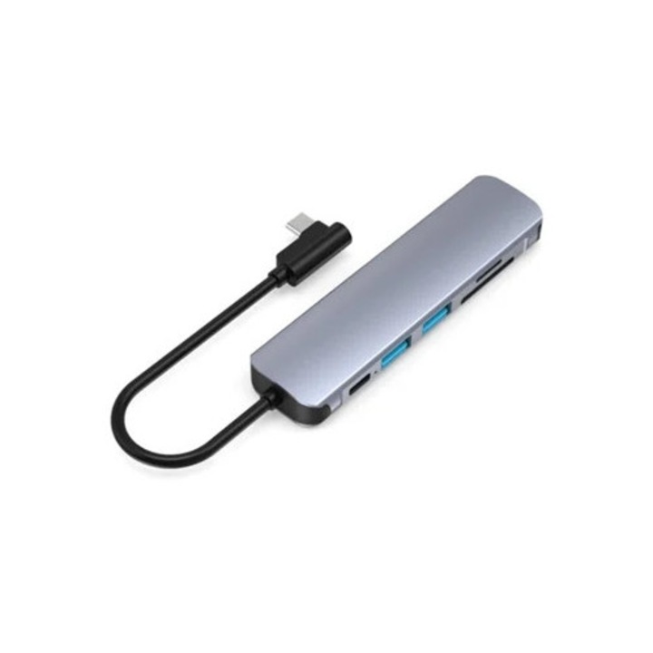 Hub USB 3.0 Multiport, 4K HD Videó, 60W, kártyaolvasó