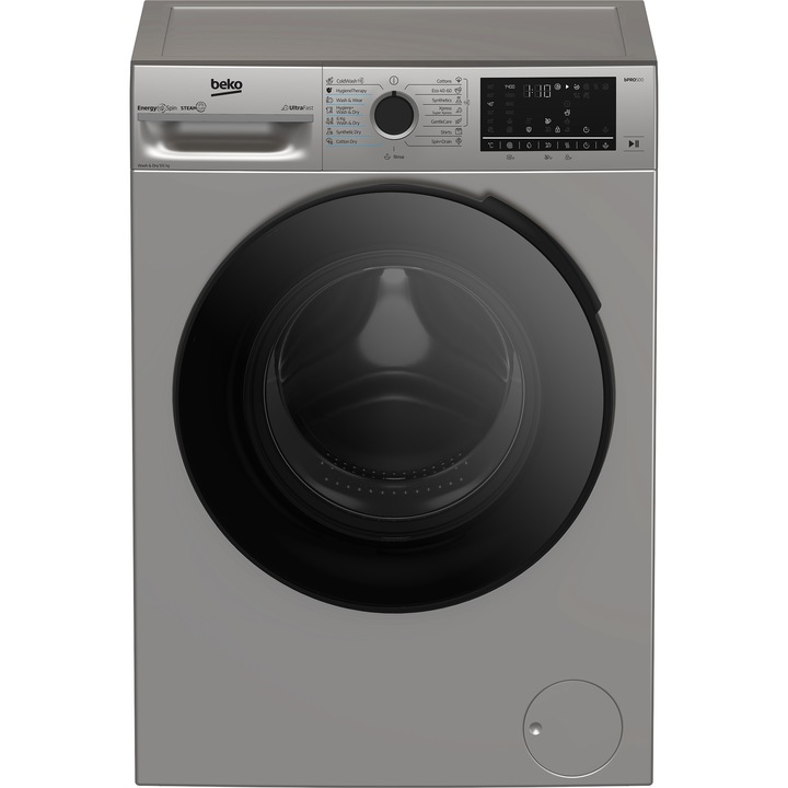 Перална машина със сушилня Beko BM5DFT49442GB, 9/6 кг, 1400 об./мин., Клас D, 15 програми, Защита за деца, Дигитален дисплей, Сив