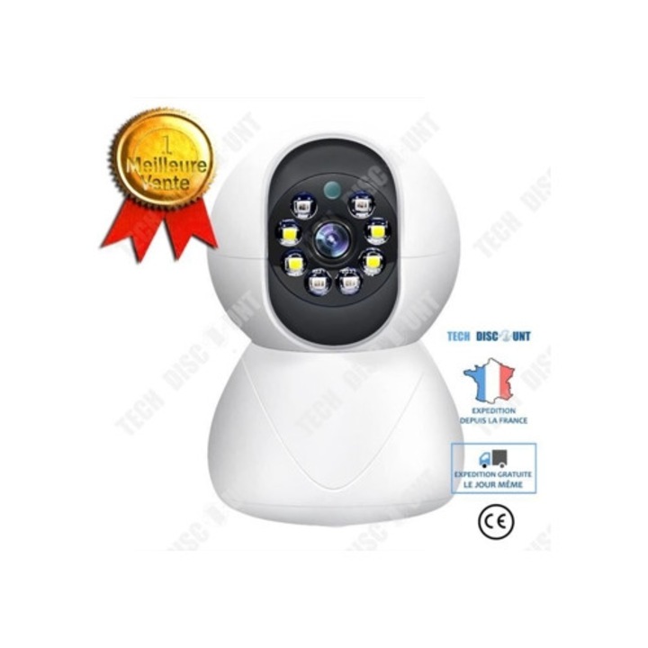 Camera de supraveghere wireless, 3 milioane pixeli, rotatie 360 grade, Wi-Fi