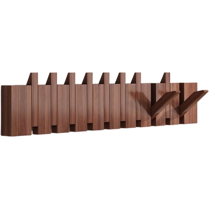 Закачалка от масивно дърво MWAOWM, 10 куки, 60x15x8см