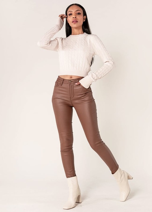 Pantaloni skinny cerati – Maro mat MARO 40 EU