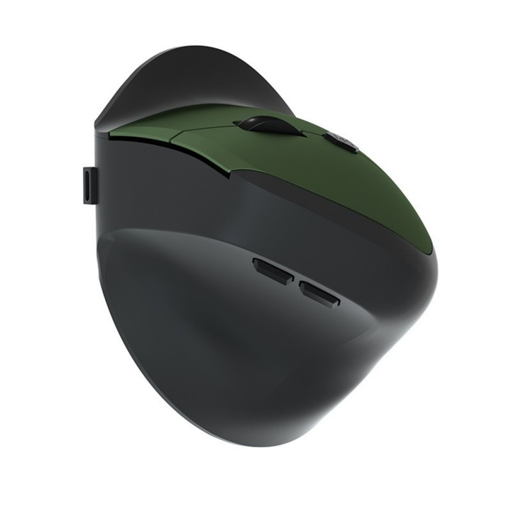 Mouse vertical wireless, 800DPI/1200DPI/1600DPI, negru, 118x85x70mm