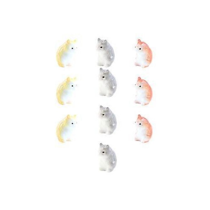 Set 10 Ornamente Miniaturale pentru Tort, Soareci, Multicolor, 1.50x1.00x1.00cm