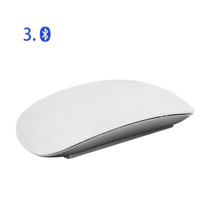 Mouse wireless portabil, design ergonomic, alb, dimensiuni reduse