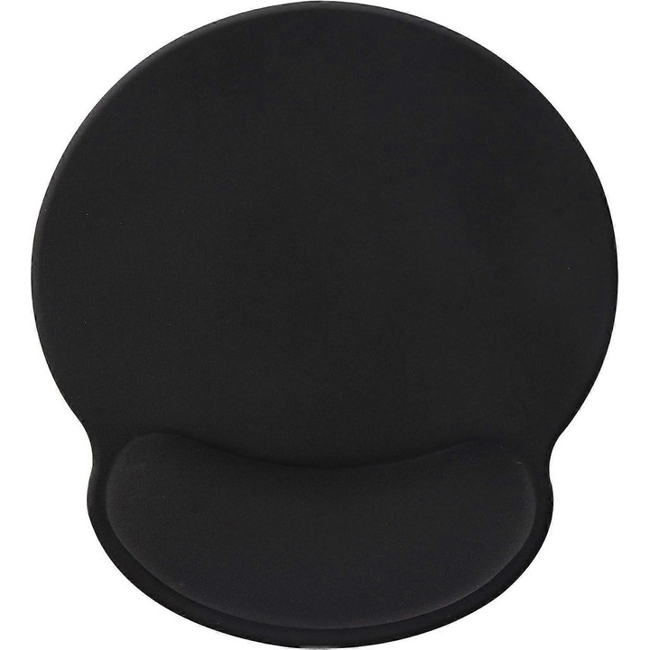 Mousepad cu suport pentru incheietura, negru, 25x23cm, din spuma de memorie, antiderapant