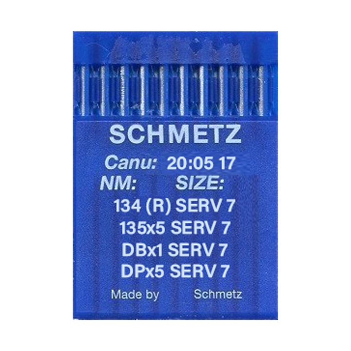 Set 10 ace cu butuc normal pentru masini industriale de cusut simple, SCHMETZ 134, finetea 150, varf R